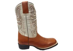 D Milton Ridgeland Herren Leder Bequeme Western Cowboy Stiefel D Milton Schuhe
