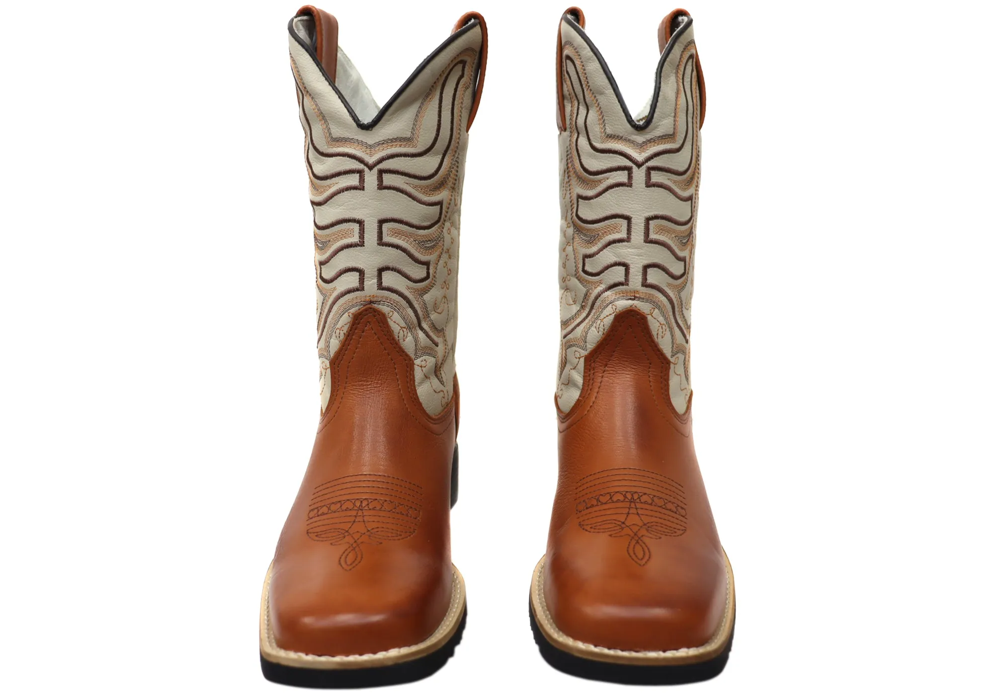 D Milton Ridgeland Herren Leder Bequeme Western Cowboy Stiefel D Milton Schuhe