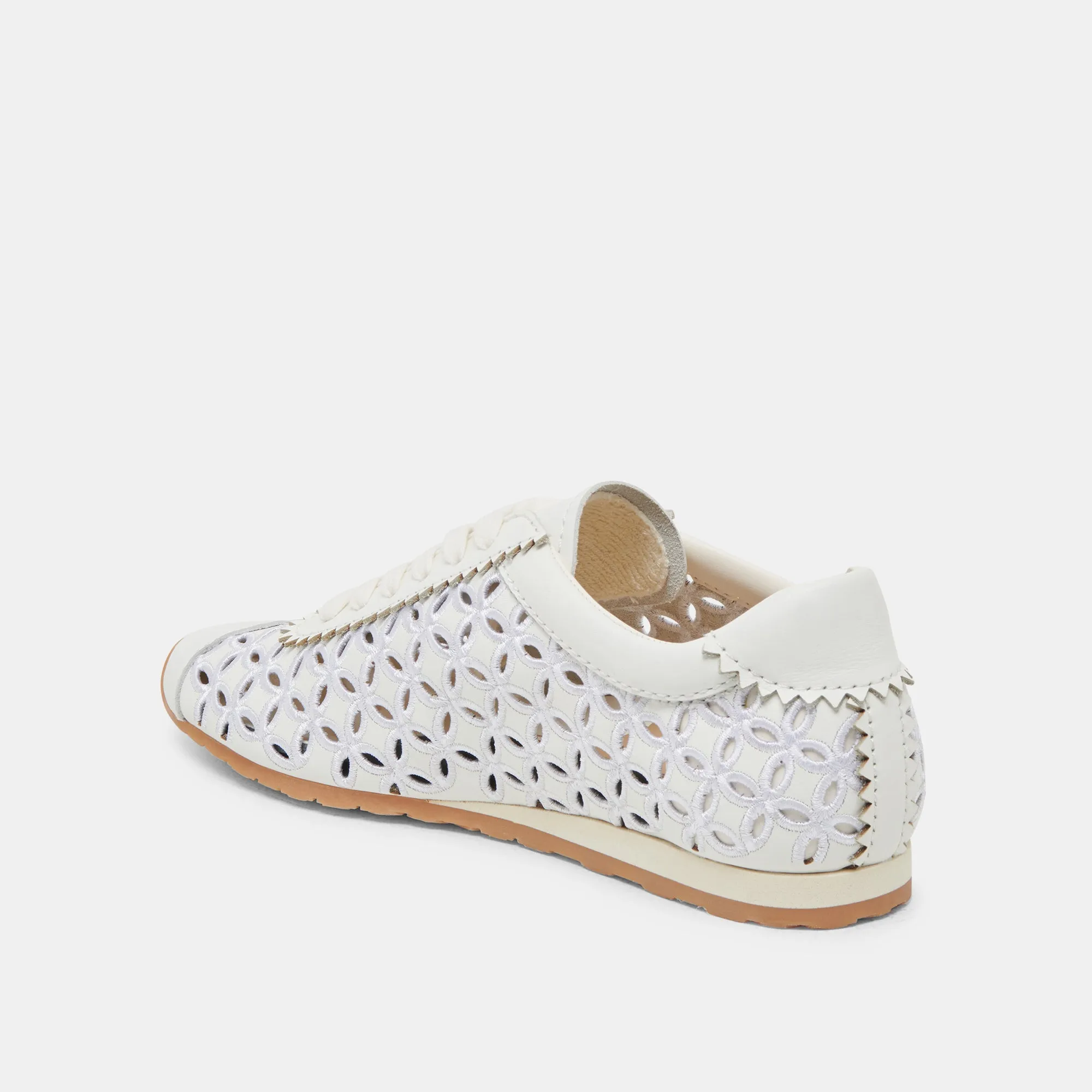 DANIE EYELET PERFEKTE SNEAKERS ECHTES WEISSES LEDER