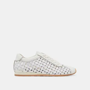 DANIE EYELET PERFEKTE SNEAKERS ECHTES WEISSES LEDER