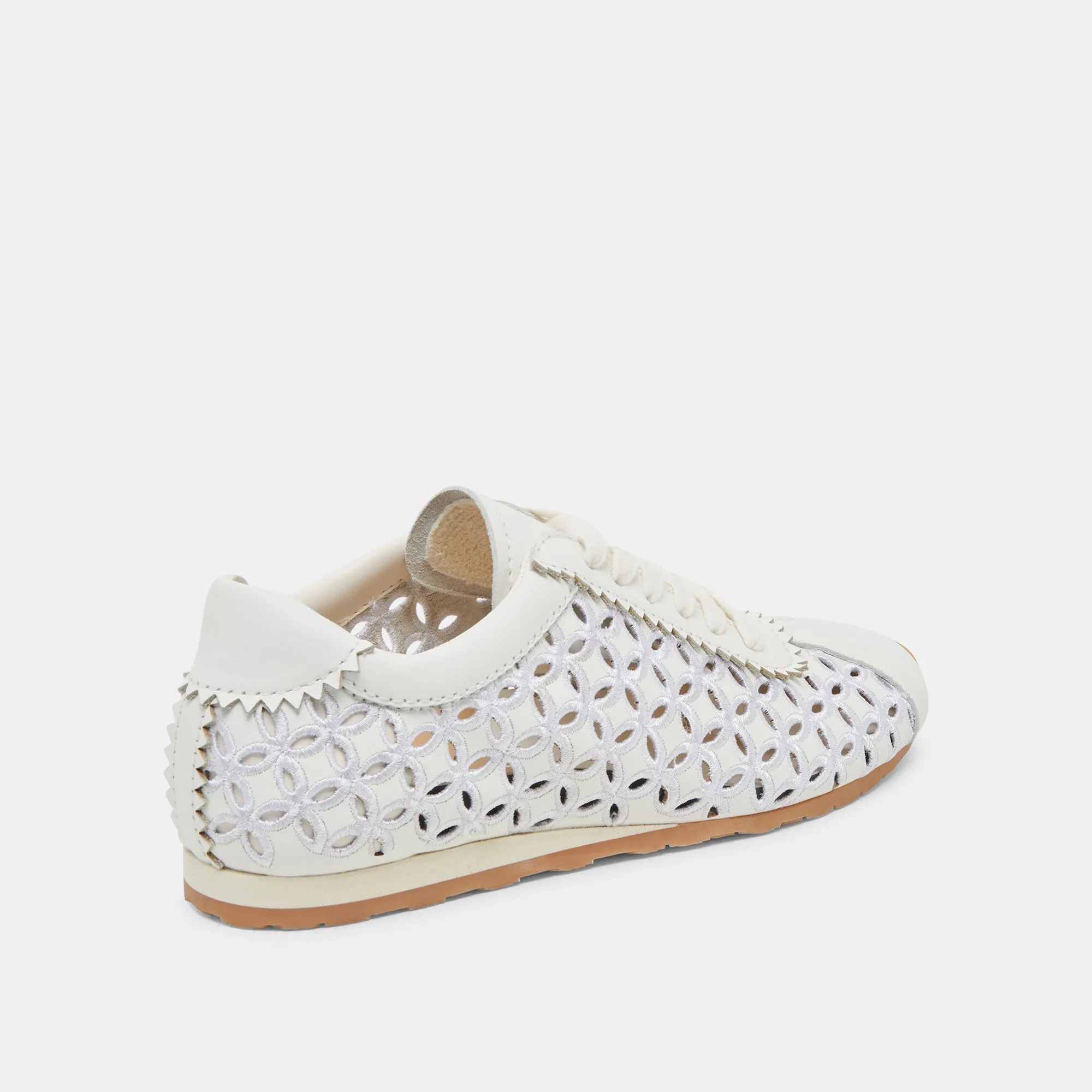 DANIE EYELET PERFEKTE SNEAKERS ECHTES WEISSES LEDER
