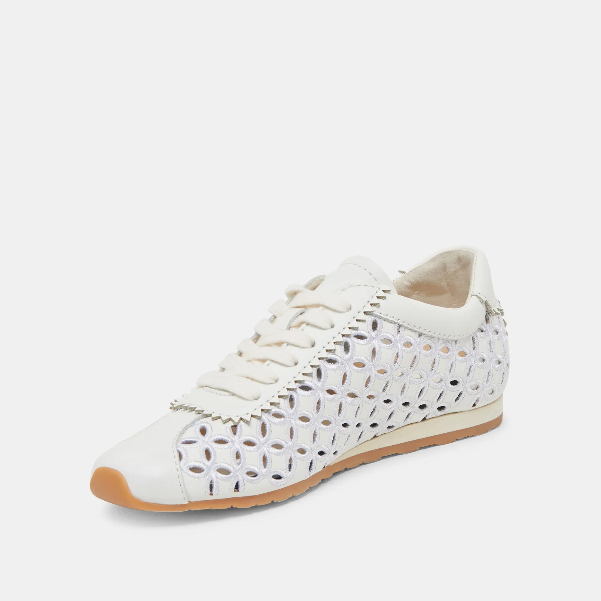 DANIE EYELET PERFEKTE SNEAKERS ECHTES WEISSES LEDER