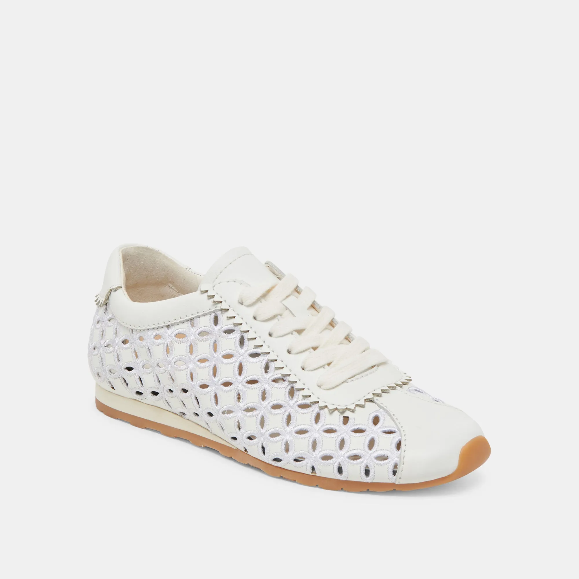 DANIE EYELET PERFEKTE SNEAKERS ECHTES WEISSES LEDER