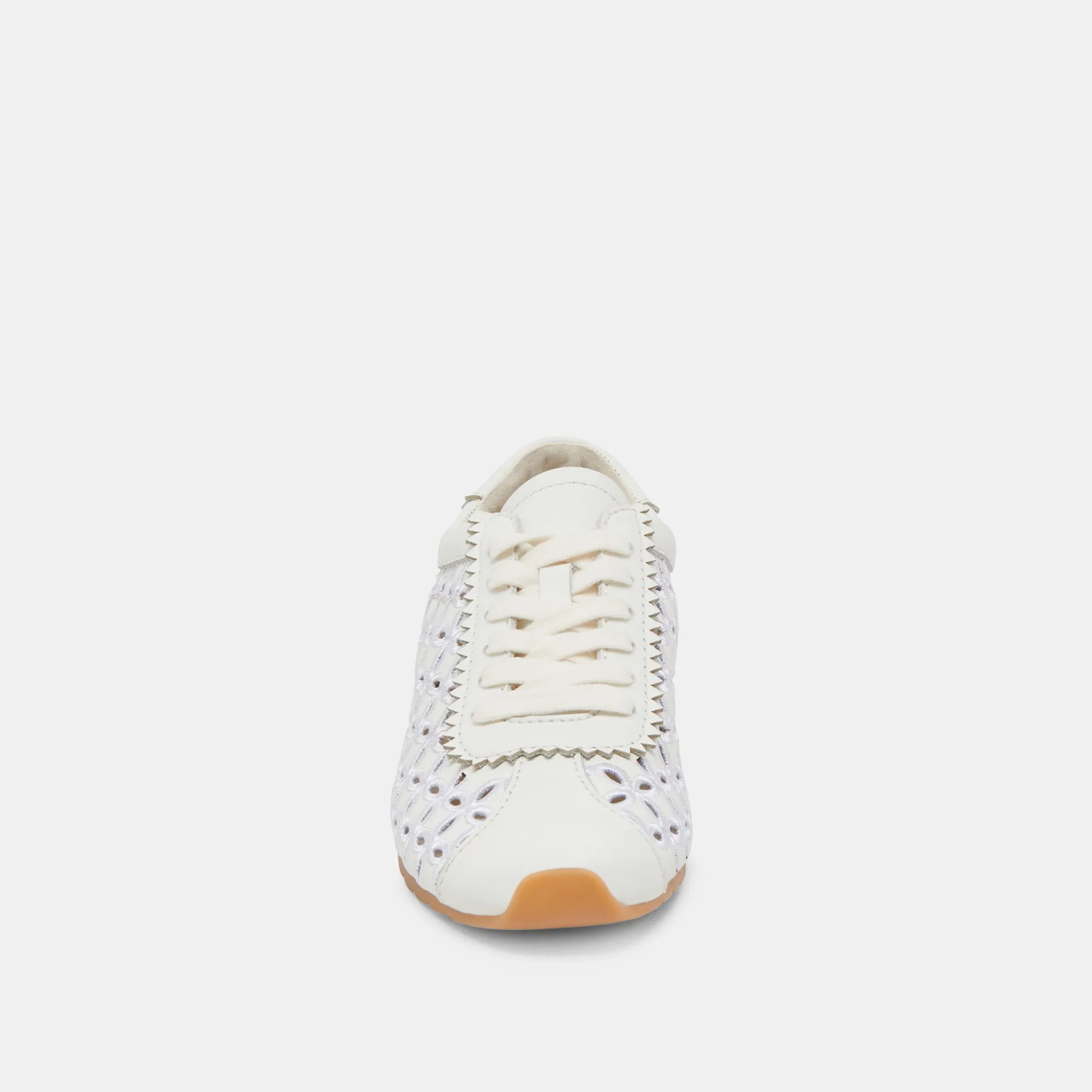 DANIE EYELET PERFEKTE SNEAKERS ECHTES WEISSES LEDER
