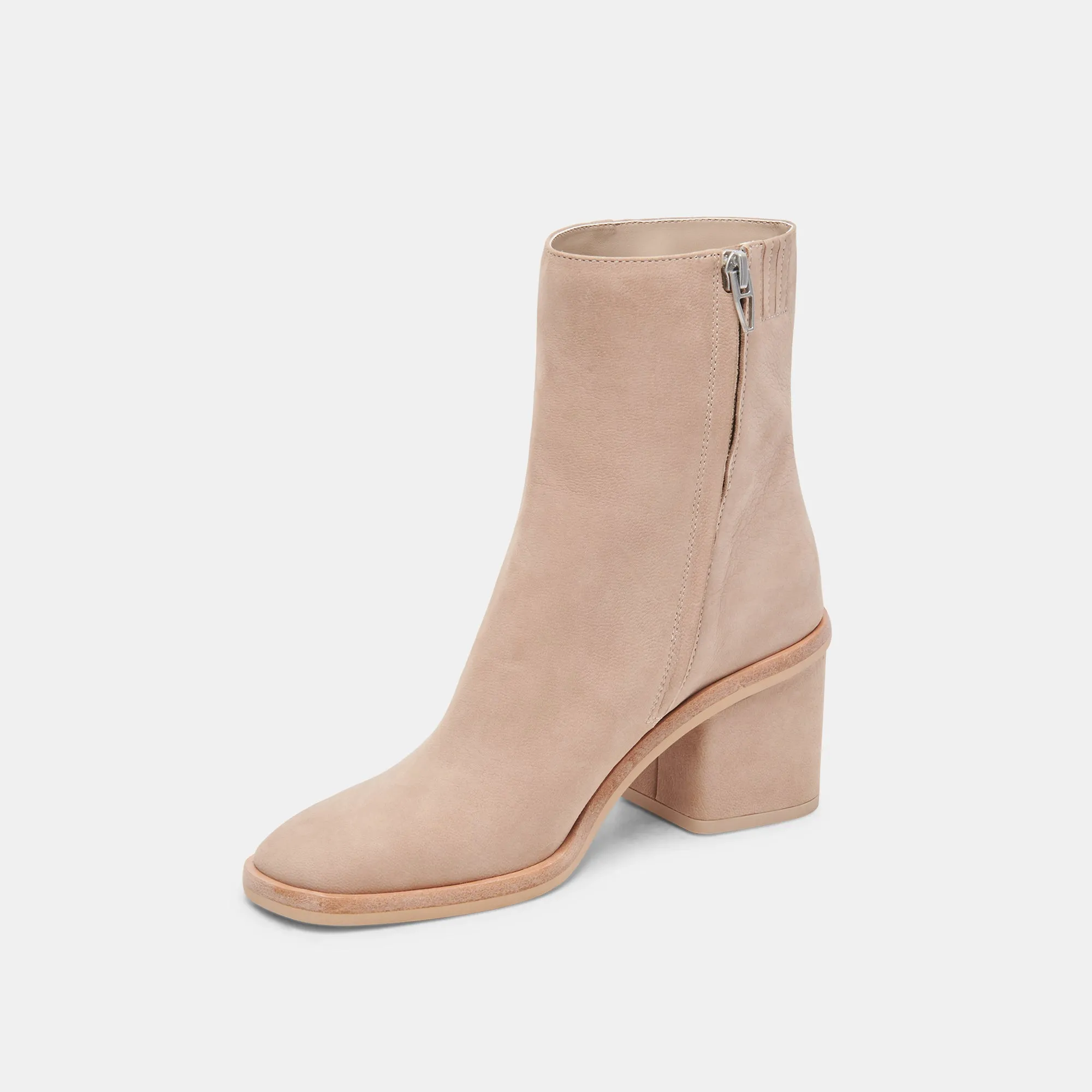 ELEGANTE STIEFELETTEN IN NUBUK-LEDER TAUPE
