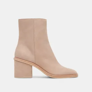 ELEGANTE STIEFELETTEN IN NUBUK-LEDER TAUPE