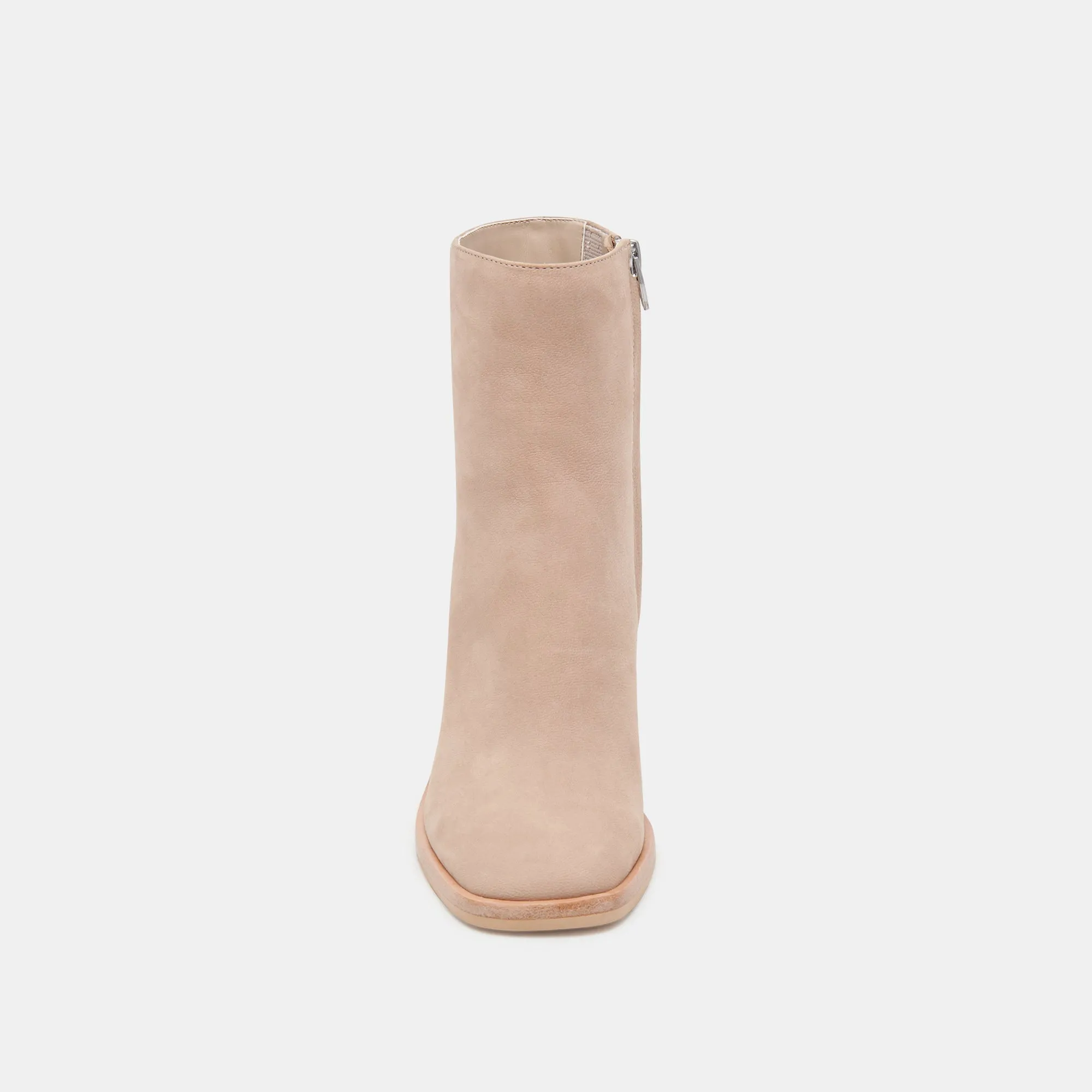ELEGANTE STIEFELETTEN IN NUBUK-LEDER TAUPE