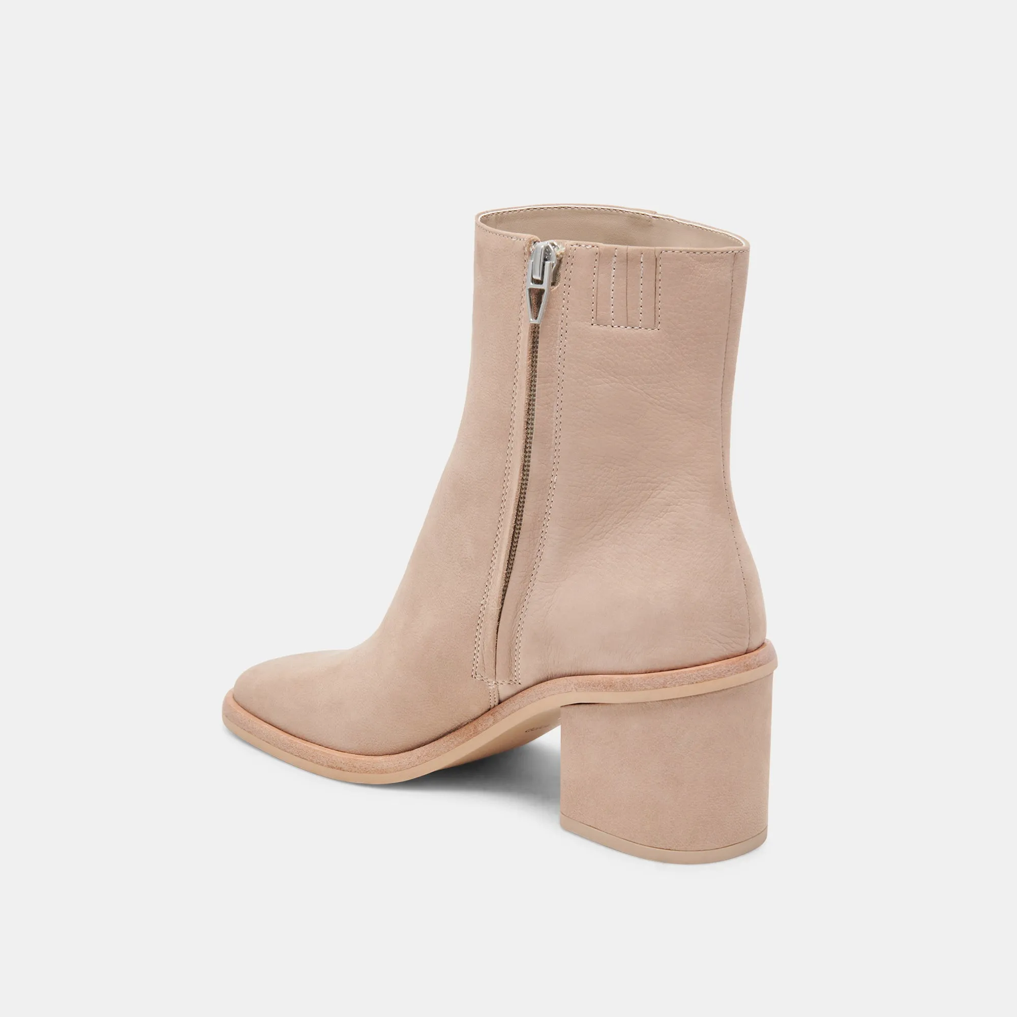 ELEGANTE STIEFELETTEN IN NUBUK-LEDER TAUPE