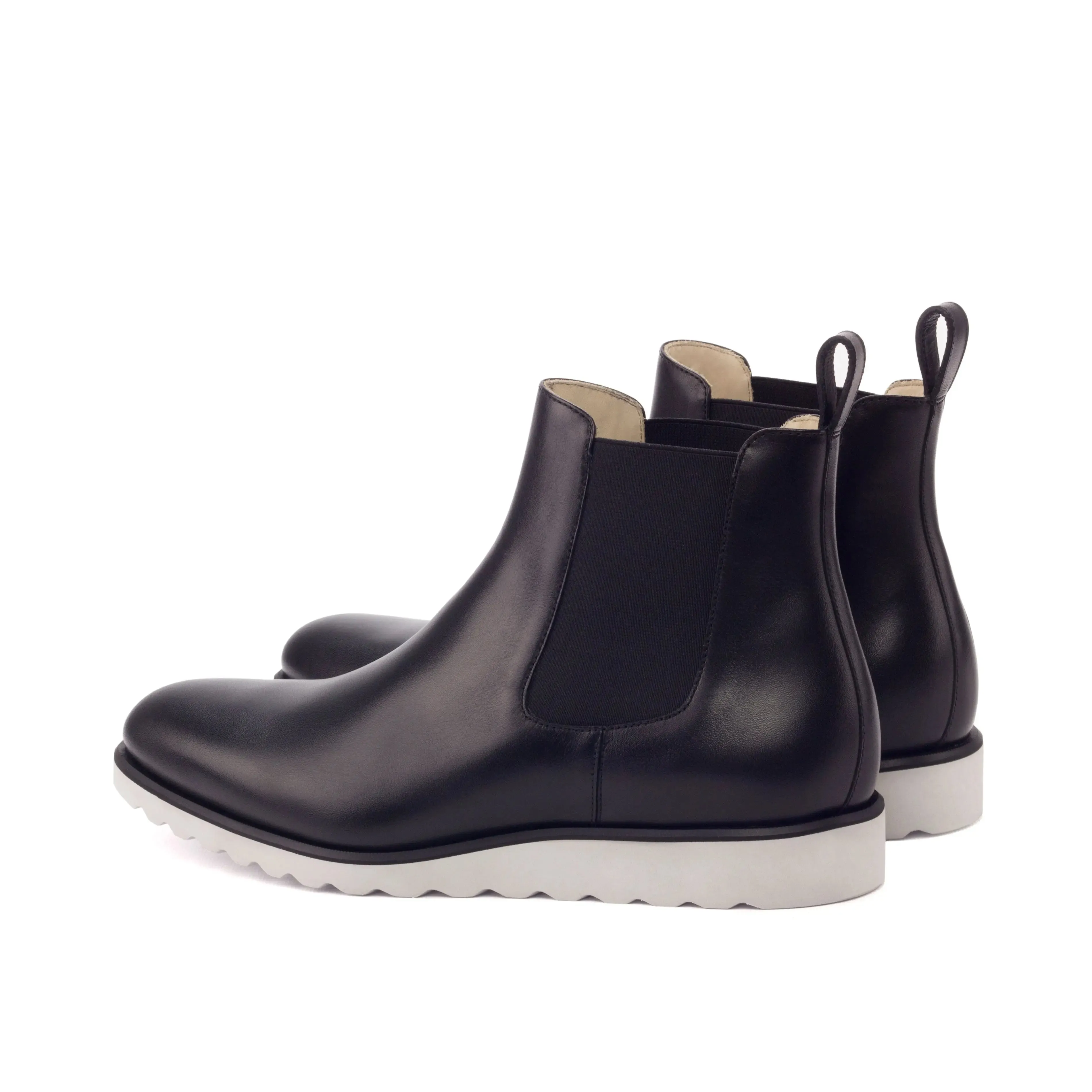 Dapperfam Schuhe DapperFam Monza in Schwarz Herren Italienische Leder Chelsea Stiefel