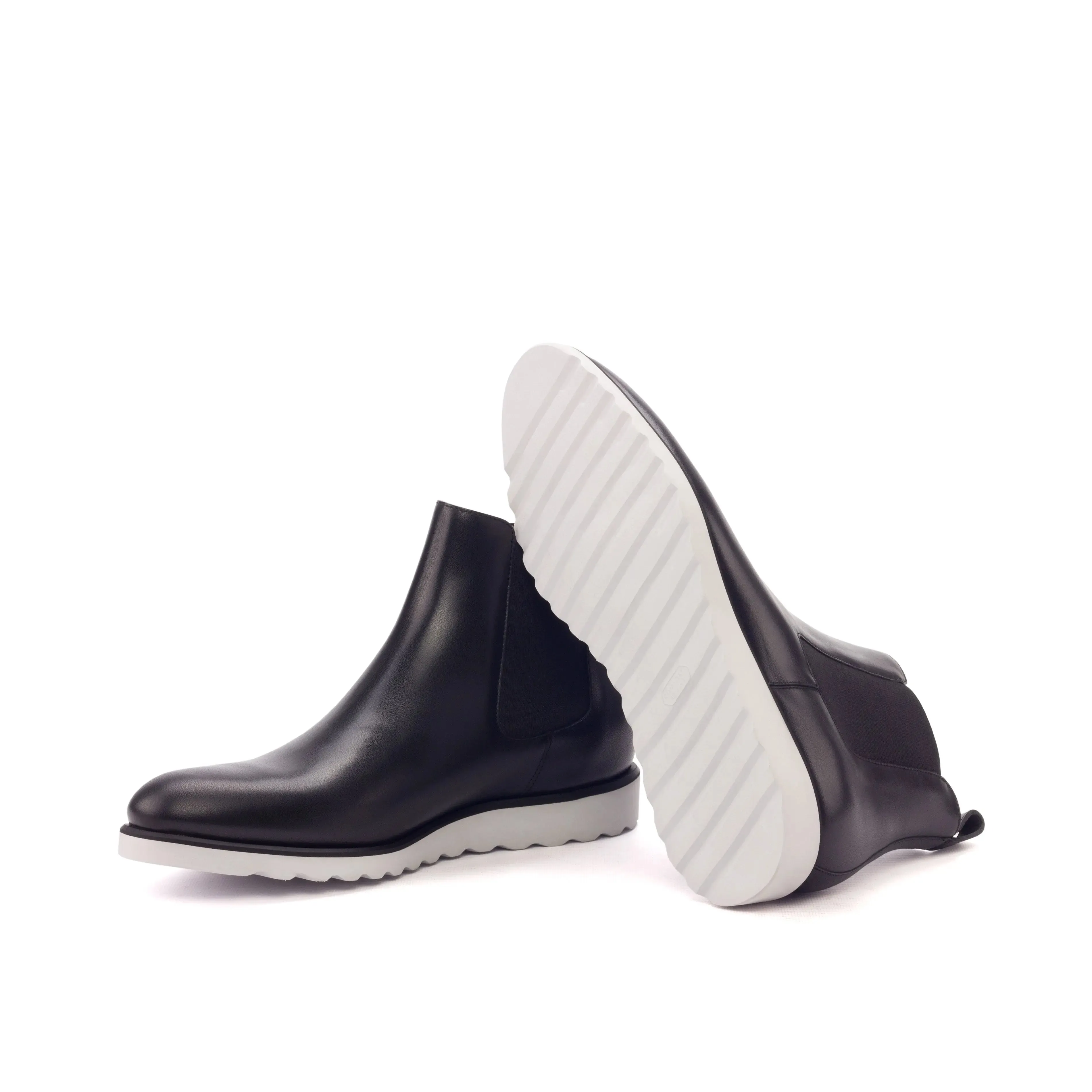 Dapperfam Schuhe DapperFam Monza in Schwarz Herren Italienische Leder Chelsea Stiefel