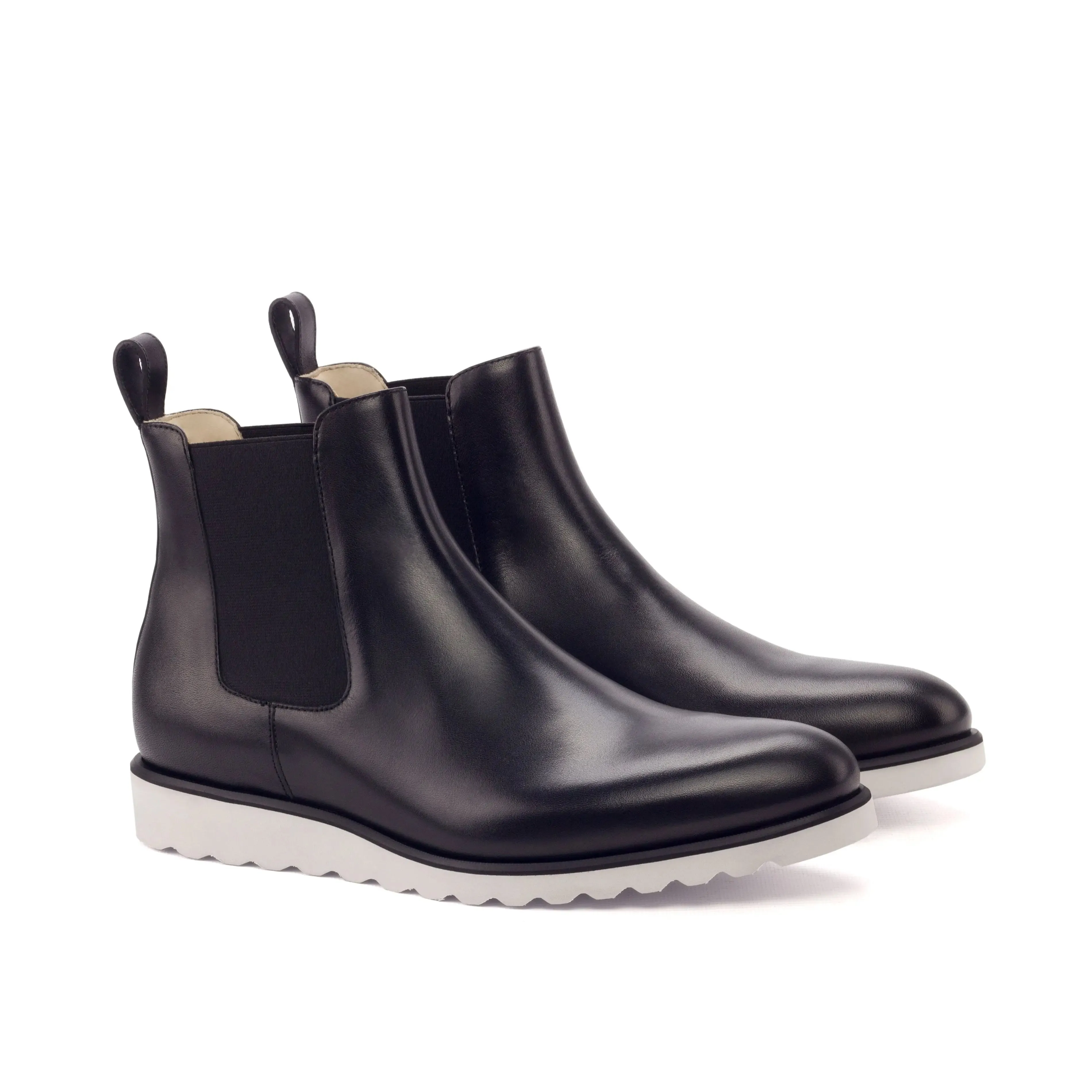 Dapperfam Schuhe DapperFam Monza in Schwarz Herren Italienische Leder Chelsea Stiefel