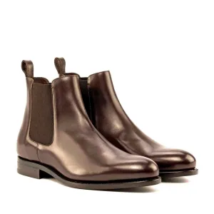 Dapperfam Schuhe DapperFam Monza in Dunkelbraun Herren Italienische Leder Chelsea Stiefel