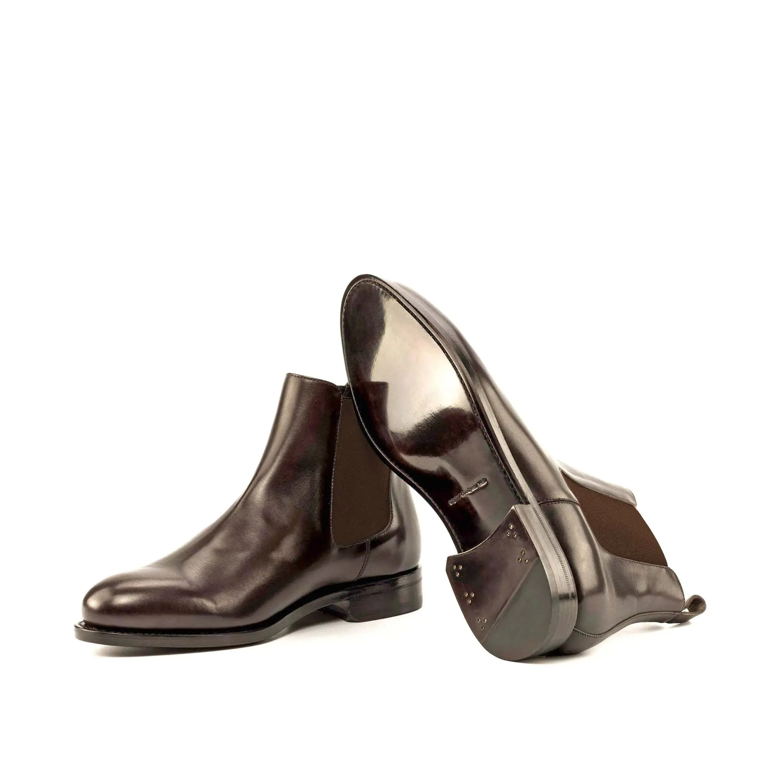 Dapperfam Schuhe DapperFam Monza in Dunkelbraun Herren Italienische Leder Chelsea Stiefel