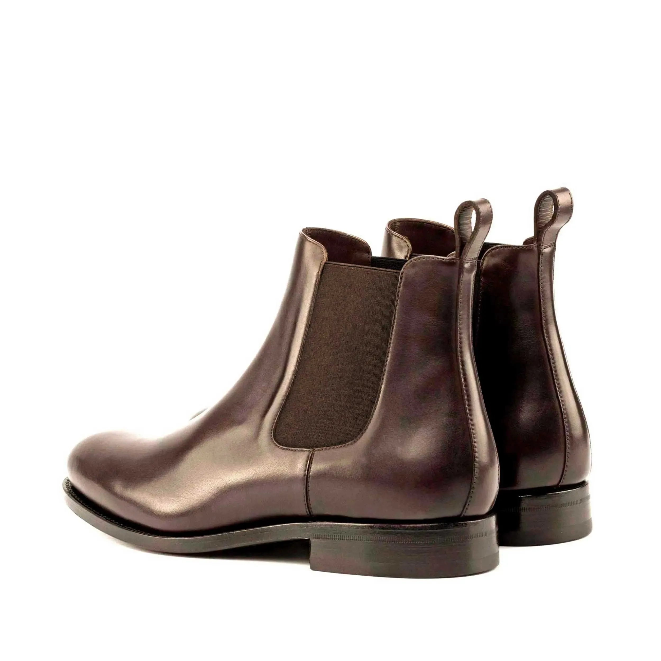 Dapperfam Schuhe DapperFam Monza in Dunkelbraun Herren Italienische Leder Chelsea Stiefel