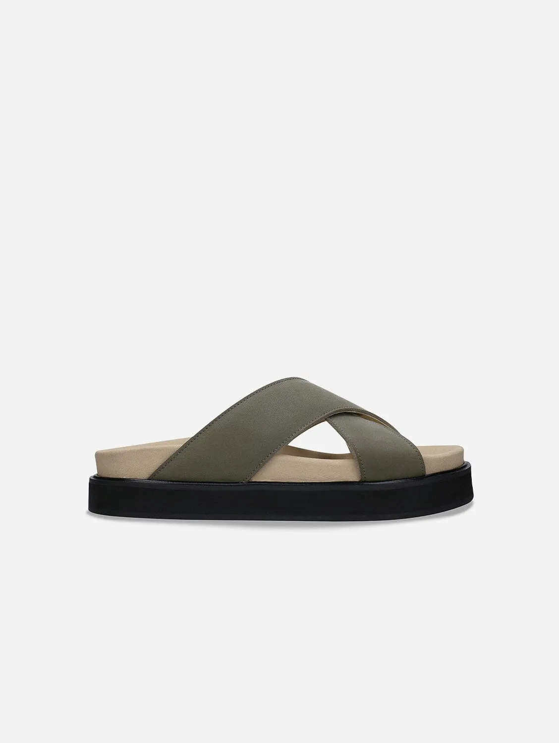 Davu Unisex Vegane Mikrofaser Cross-Plattform-Sandalen | Grün