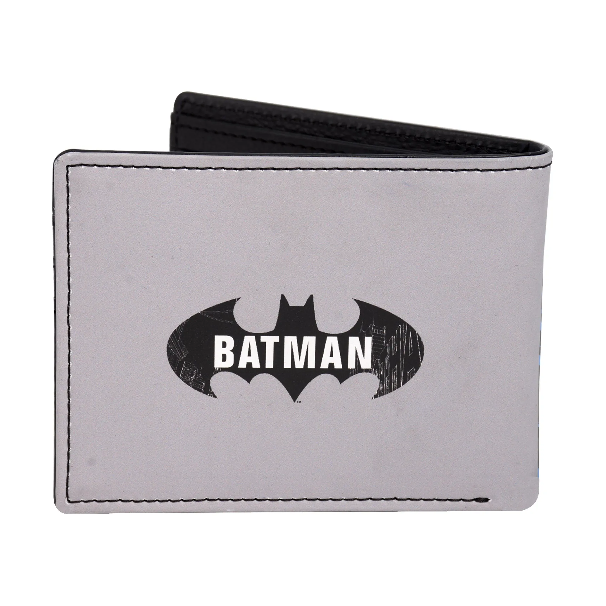 DC Comics Batman-Gesichtsaufdruck Brieftasche mit zwei Fächern in einer dekorativen Metalldose, Multi ecco Schuhe