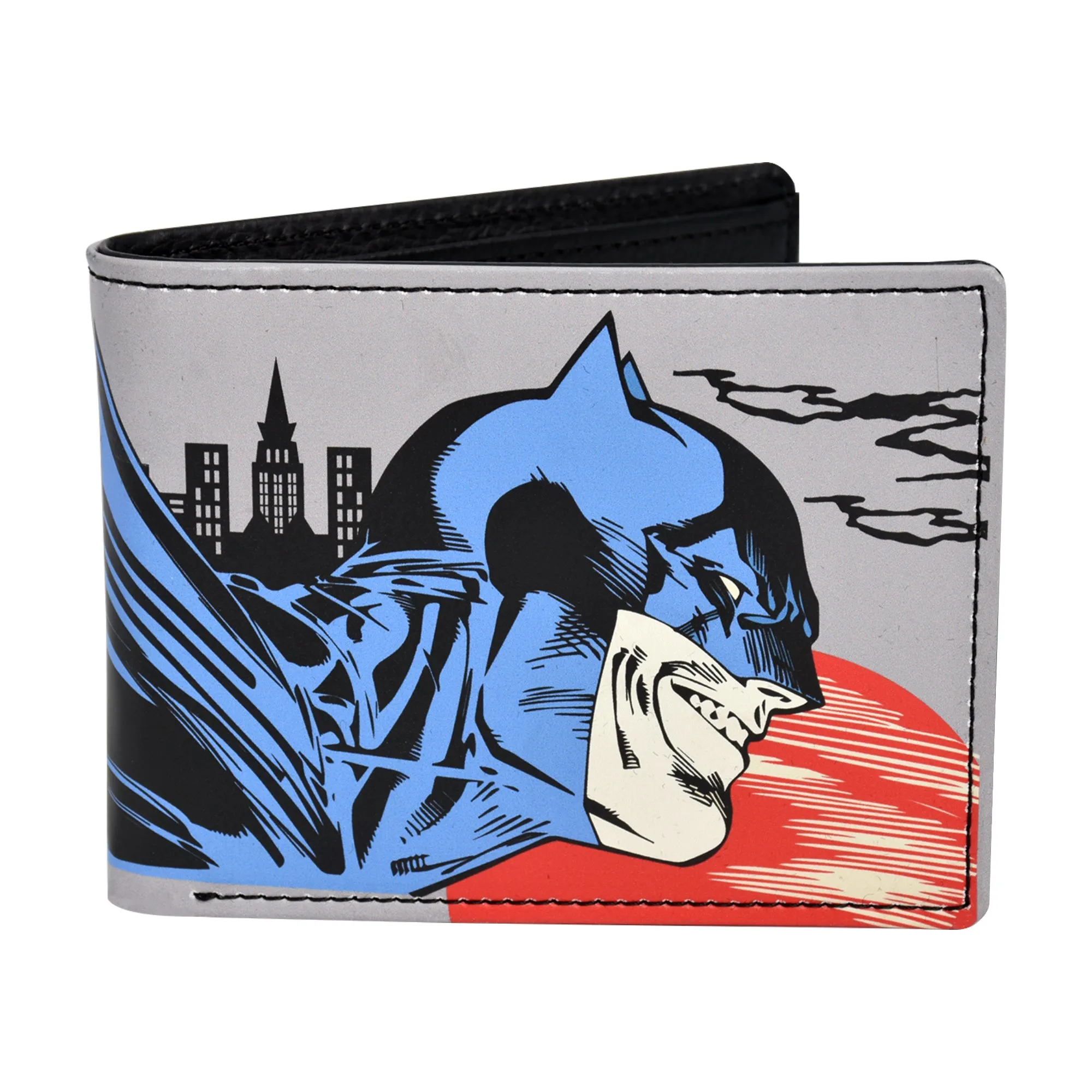 DC Comics Batman-Gesichtsaufdruck Brieftasche mit zwei Fächern in einer dekorativen Metalldose, Multi ecco Schuhe