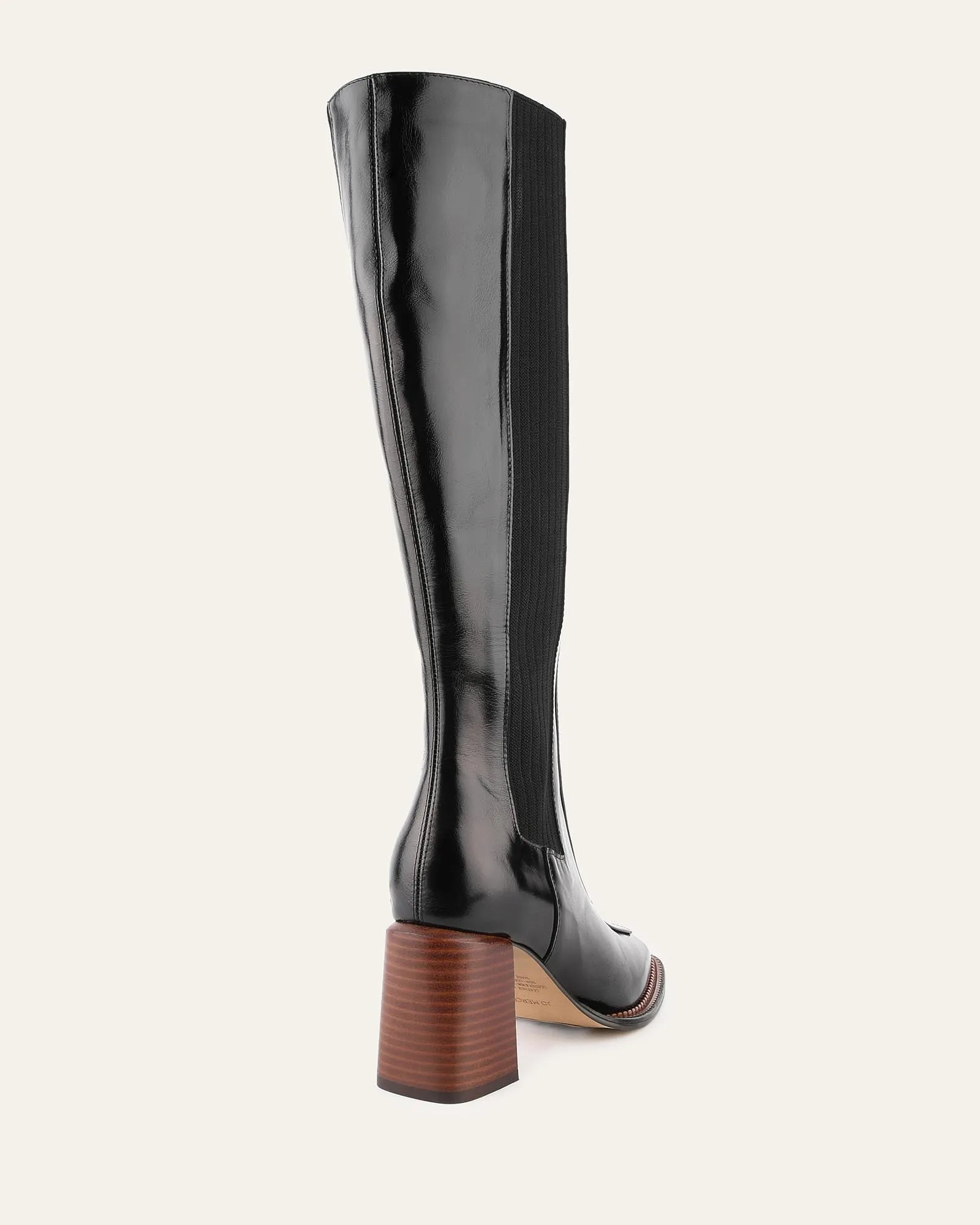 GÖTTLICHE KNIE-STIEFEL AUS SCHWARZEM LEDER