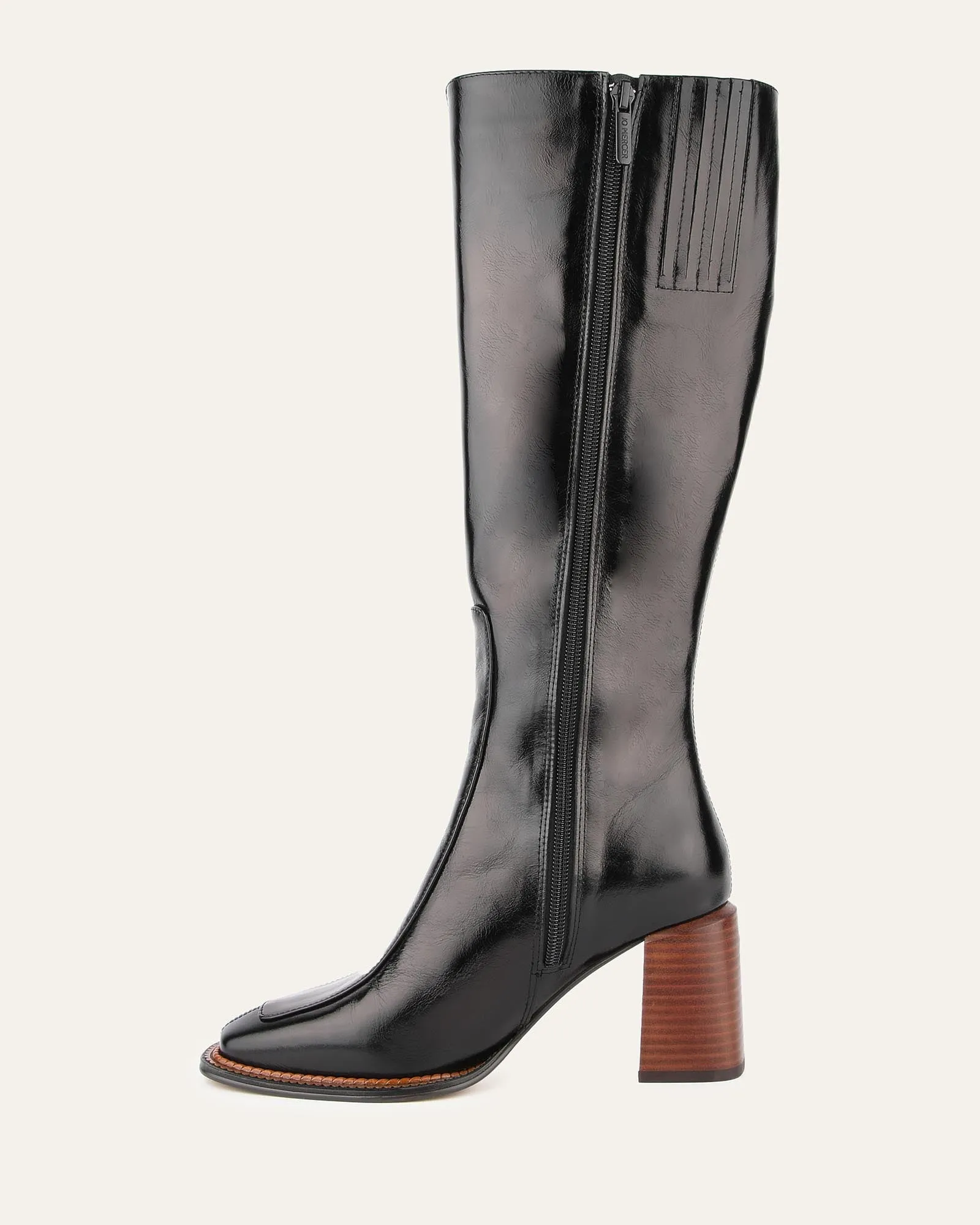 GÖTTLICHE KNIE-STIEFEL AUS SCHWARZEM LEDER