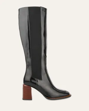 GÖTTLICHE KNIE-STIEFEL AUS SCHWARZEM LEDER