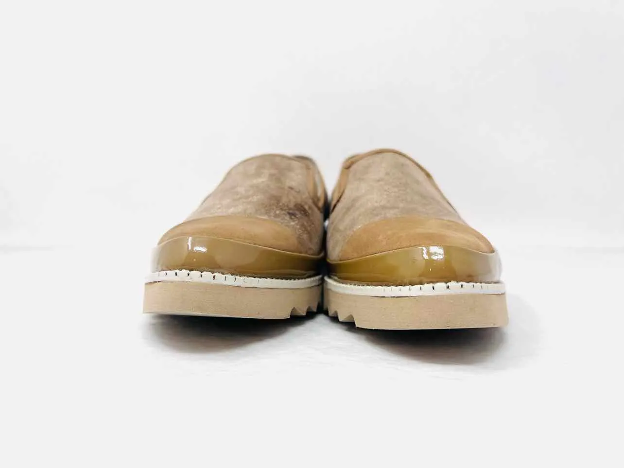 Donald Pliner Größe 8 Hellbraune Metallische Slip-On Designer Sneakers