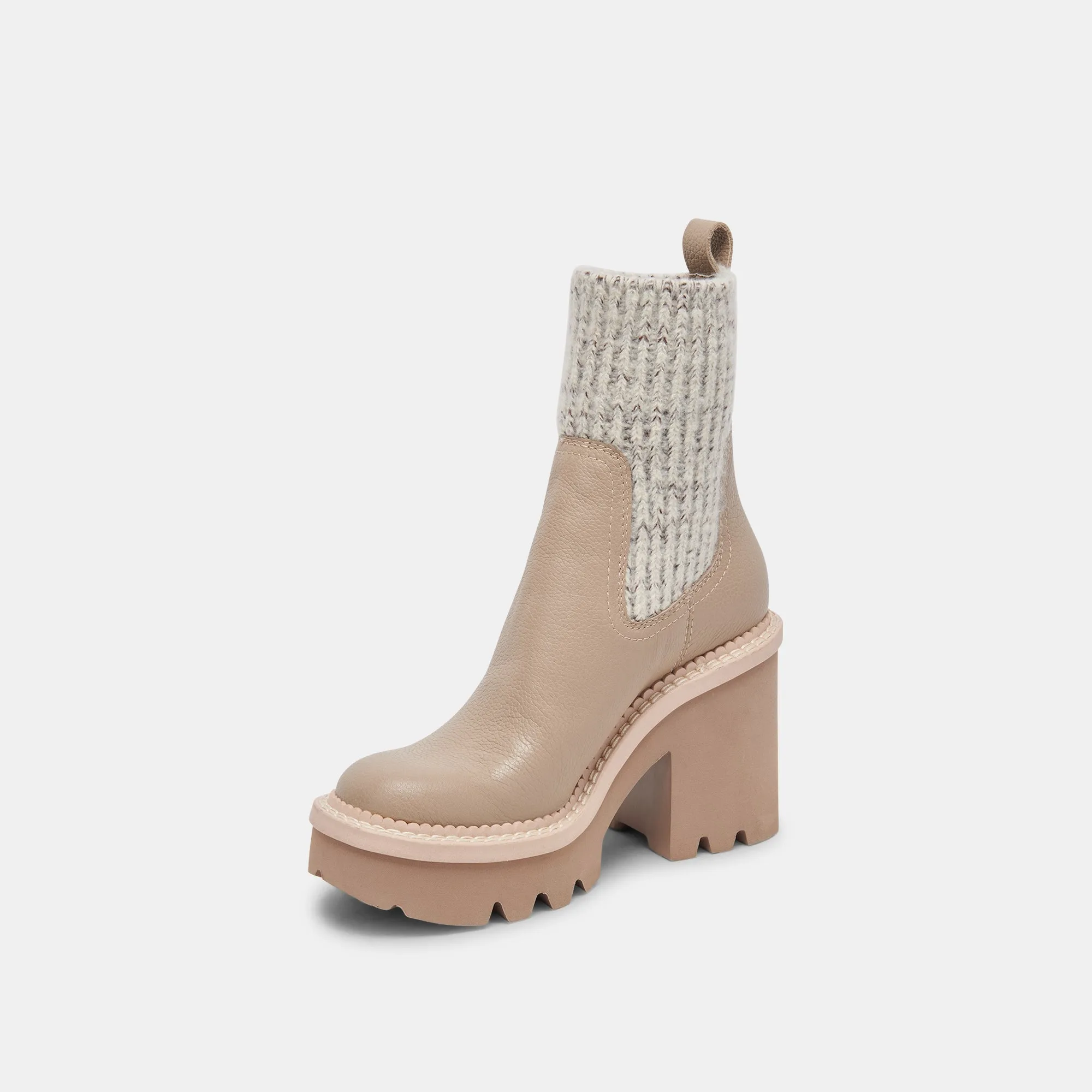 DRAGO STIEFEL TAUBENFARBENES LEDER