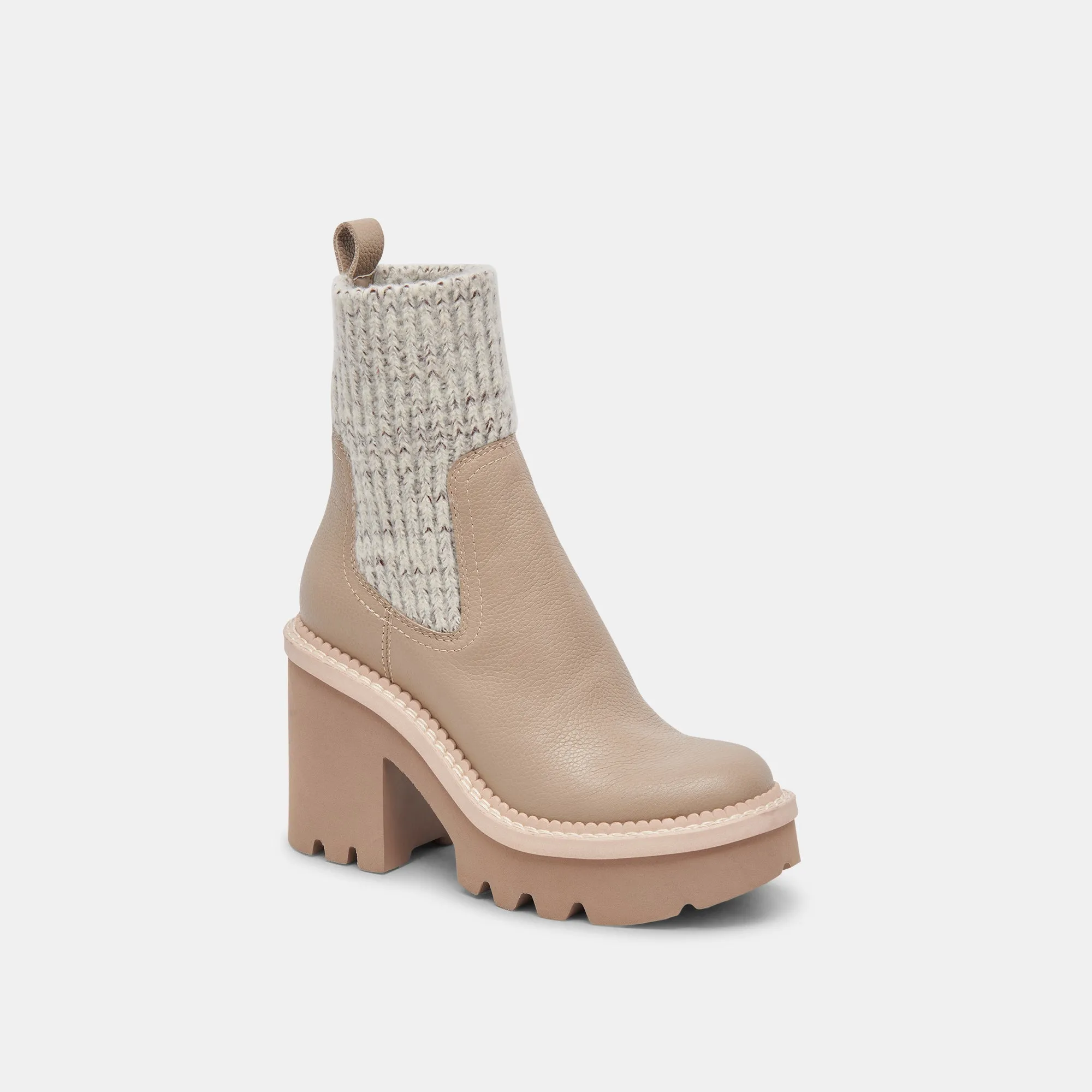 DRAGO STIEFEL TAUBENFARBENES LEDER