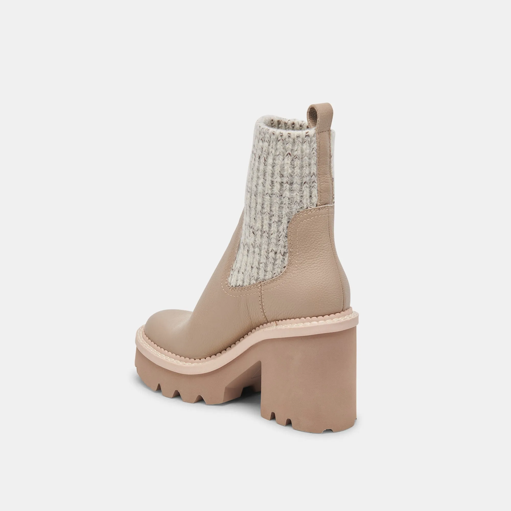 DRAGO STIEFEL TAUBENFARBENES LEDER