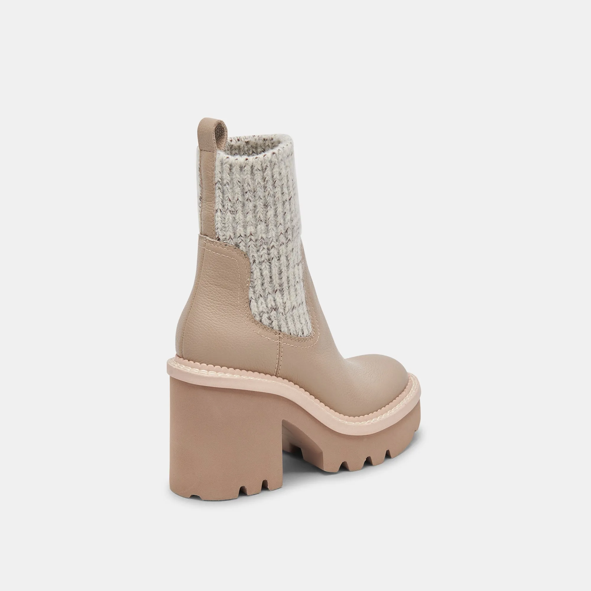 DRAGO STIEFEL TAUBENFARBENES LEDER