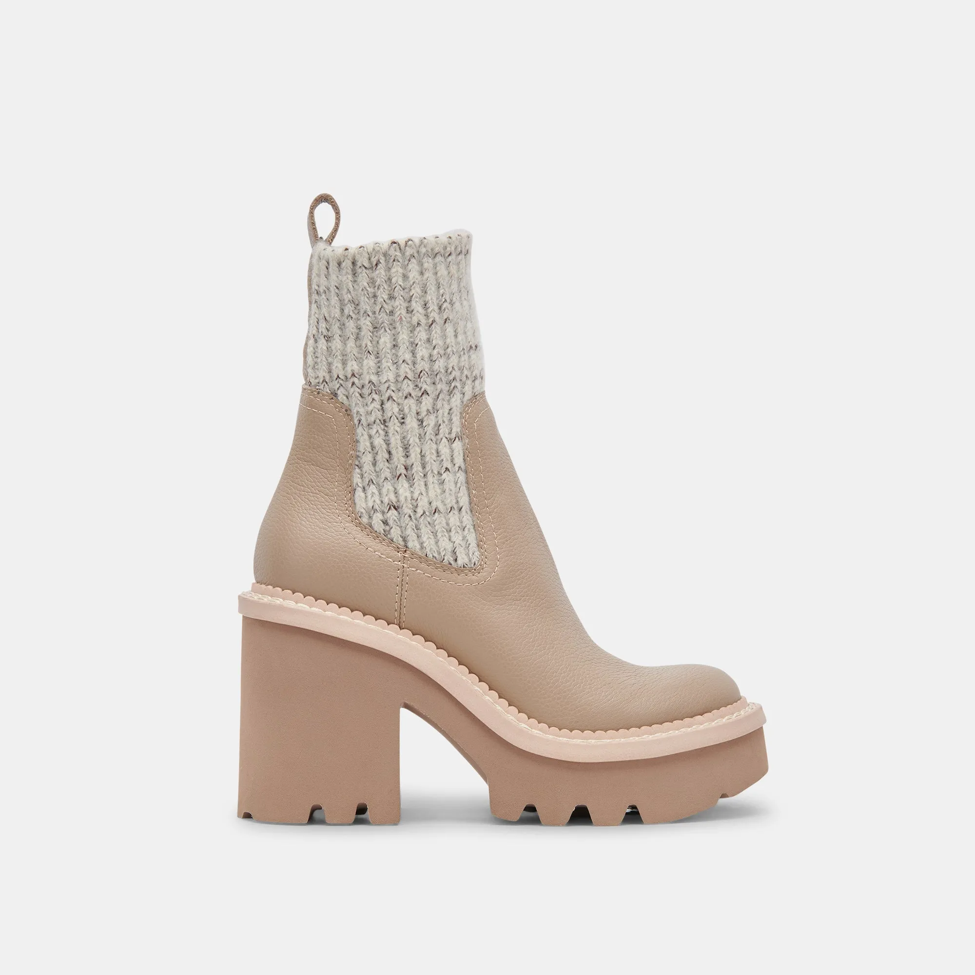 DRAGO STIEFEL TAUBENFARBENES LEDER