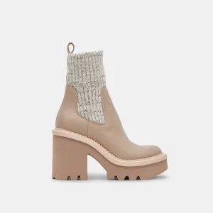 DRAGO STIEFEL TAUBENFARBENES LEDER