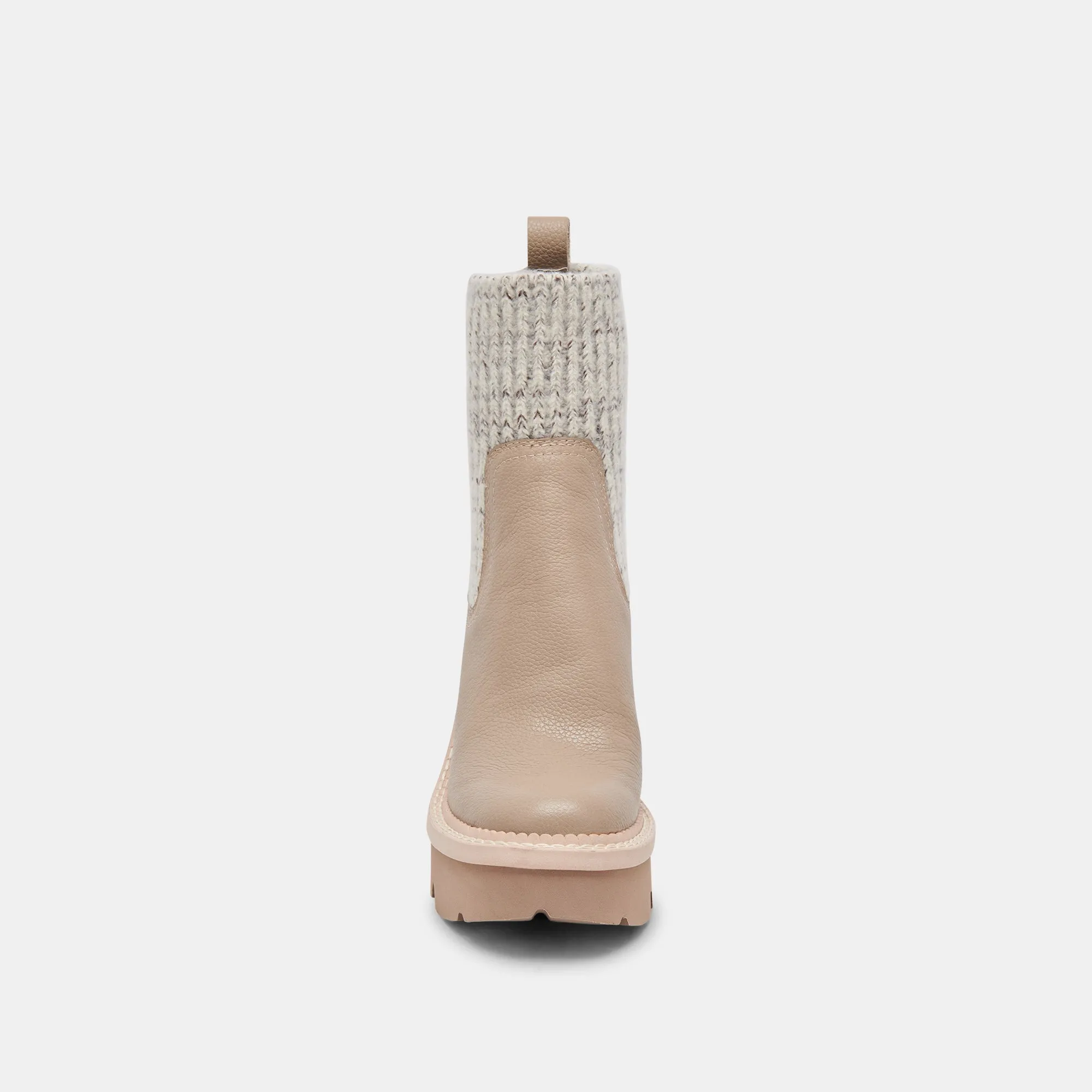 DRAGO STIEFEL TAUBENFARBENES LEDER