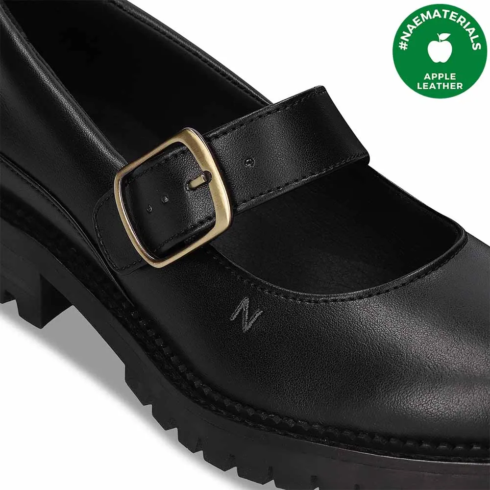 Emisa Damen Vegane Apfelleder Mary Janes | Schwarz