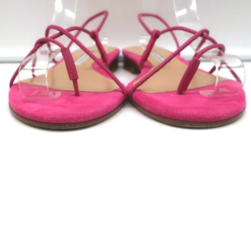 Emme Parsons Flache Slingback Zehensteg Sandalen Rosa Wildleder Größe 38