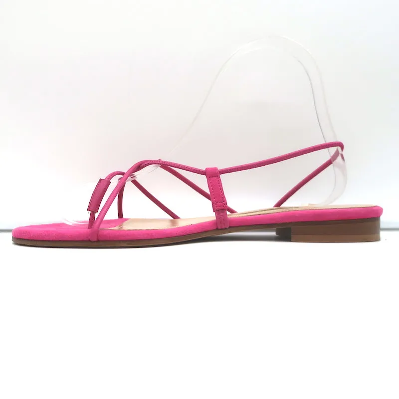 Emme Parsons Flache Slingback Zehensteg Sandalen Rosa Wildleder Größe 38