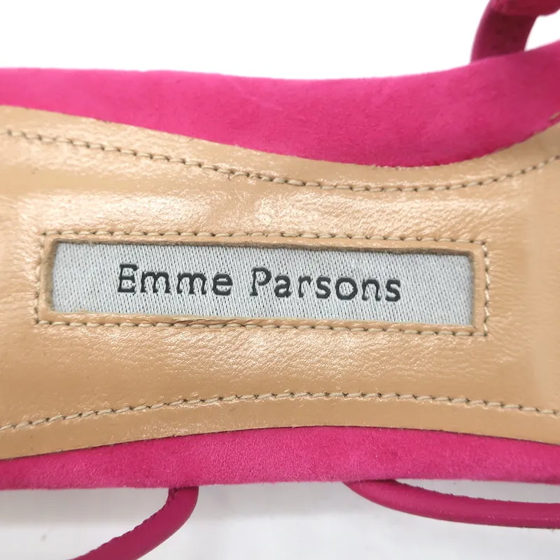 Emme Parsons Flache Slingback Zehensteg Sandalen Rosa Wildleder Größe 38