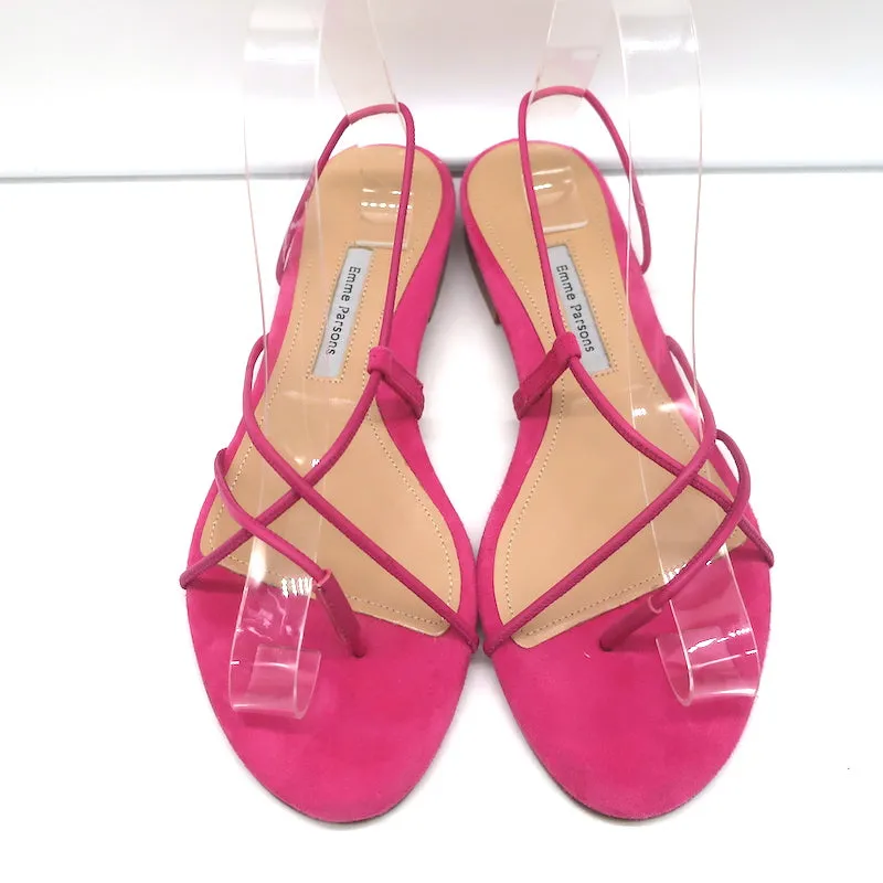 Emme Parsons Flache Slingback Zehensteg Sandalen Rosa Wildleder Größe 38