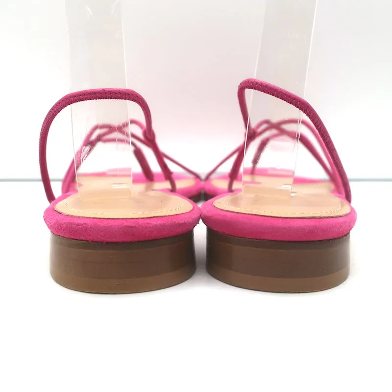 Emme Parsons Flache Slingback Zehensteg Sandalen Rosa Wildleder Größe 38
