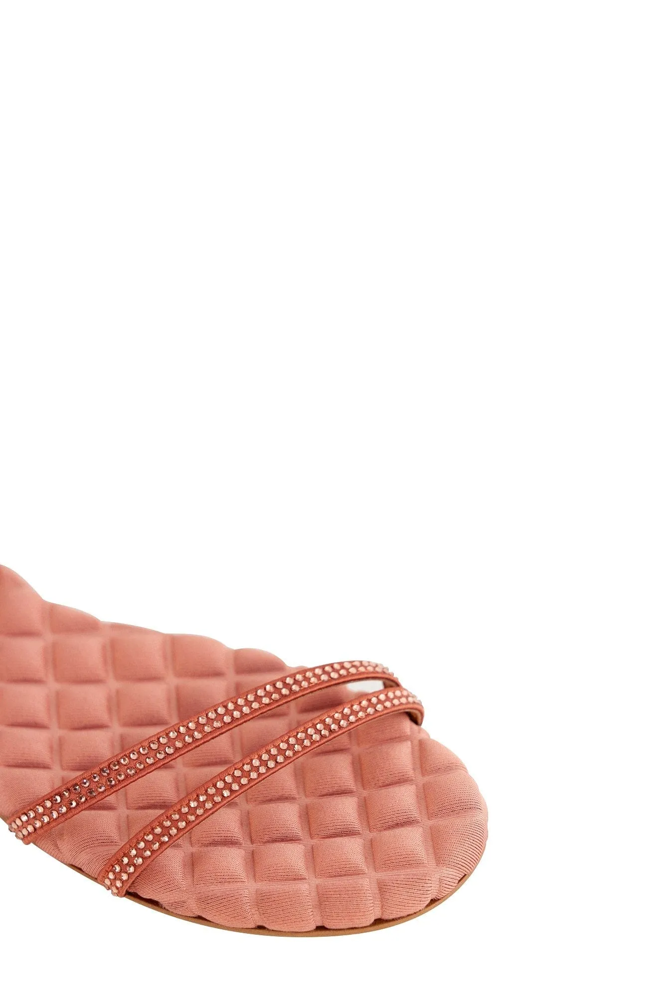 Faye Vegan Baumwoll-Sandalen mit Polsterung | Antikrosa Kristall