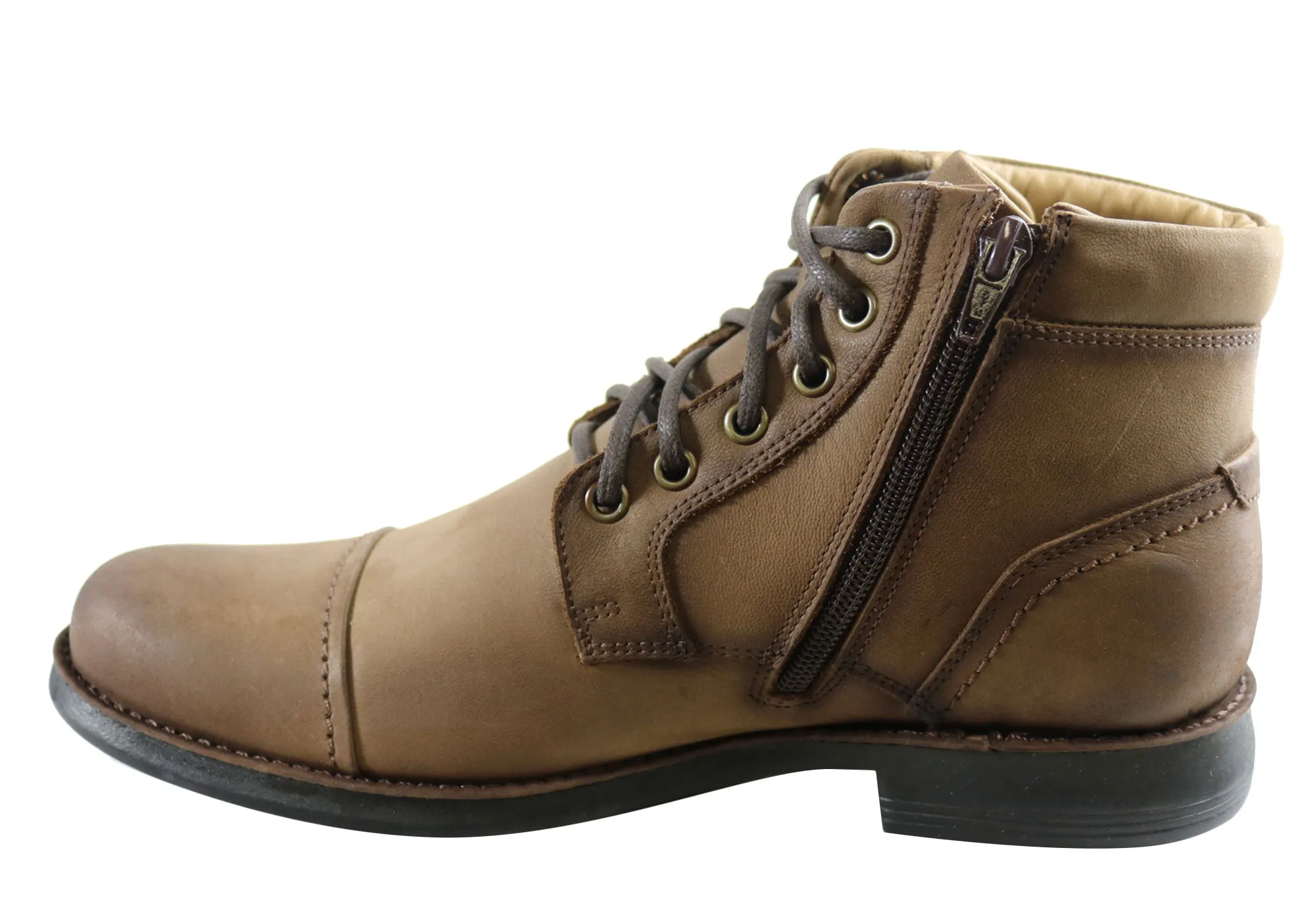 Ferricelli Ryan Herren Leder Schnürstiefel Hergestellt in Brasilien Ferricelli Schuhe