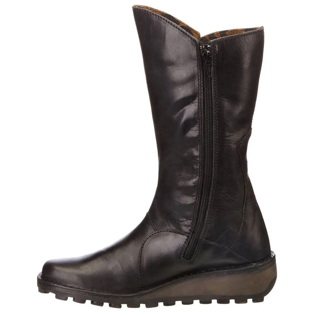 Fly London MES Leder Stiefeletten für Damen mit Reißverschluss bis zur Mitte der Wade