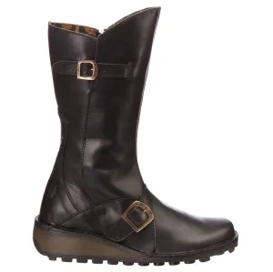 Fly London MES Leder Stiefeletten für Damen mit Reißverschluss bis zur Mitte der Wade