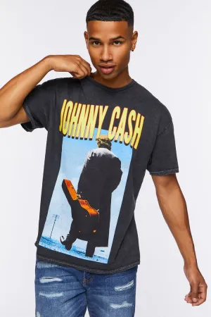 Forever 21 Herren Johnny Cash Grafik T-Shirt Schwarz/Mehrfarbig Forever 21