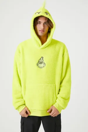 Forever 21 Herren The Grinch Kunstpelz/Sherpa Kapuzenpullover Sweatshirt Grün/Mehrfarbig Forever 21