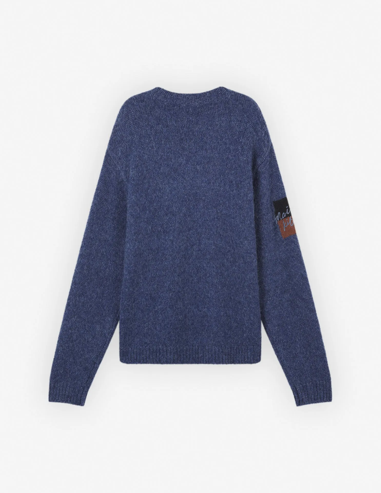 Fox Intarsia Comfort Jumper Denim Blau Melange