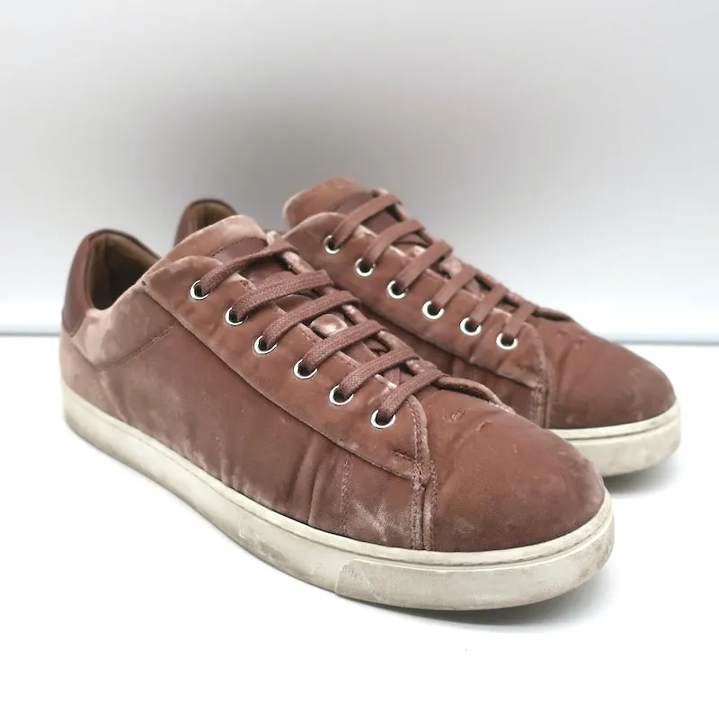 Gianvito Rossi Velvet Low Top Sneakers Staubiges Rosa Größe 39