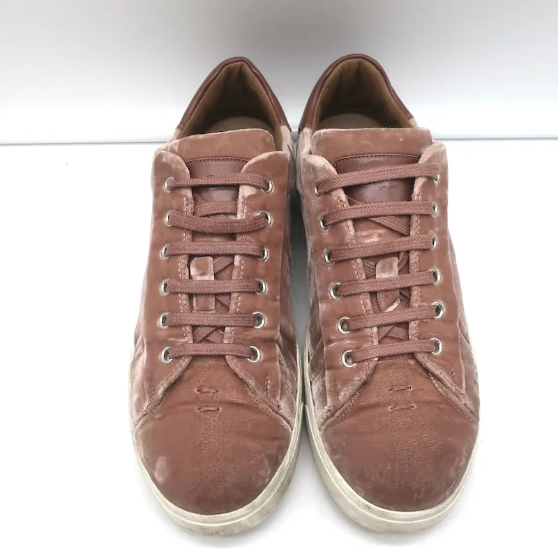 Gianvito Rossi Velvet Low Top Sneakers Staubiges Rosa Größe 39