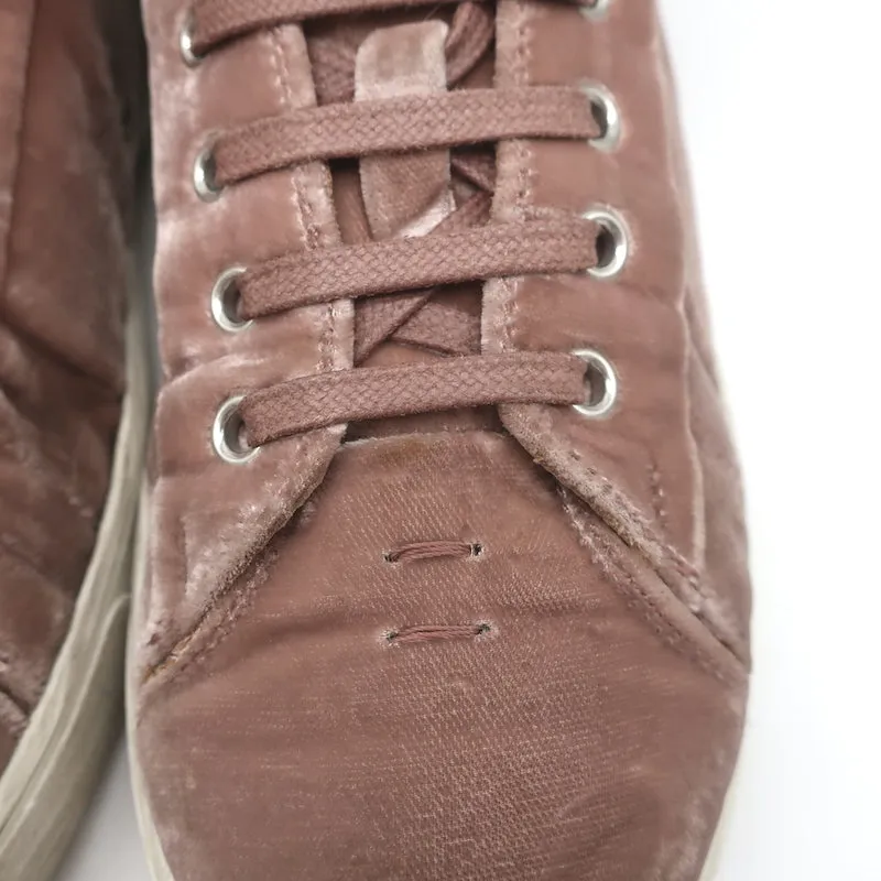 Gianvito Rossi Velvet Low Top Sneakers Staubiges Rosa Größe 39