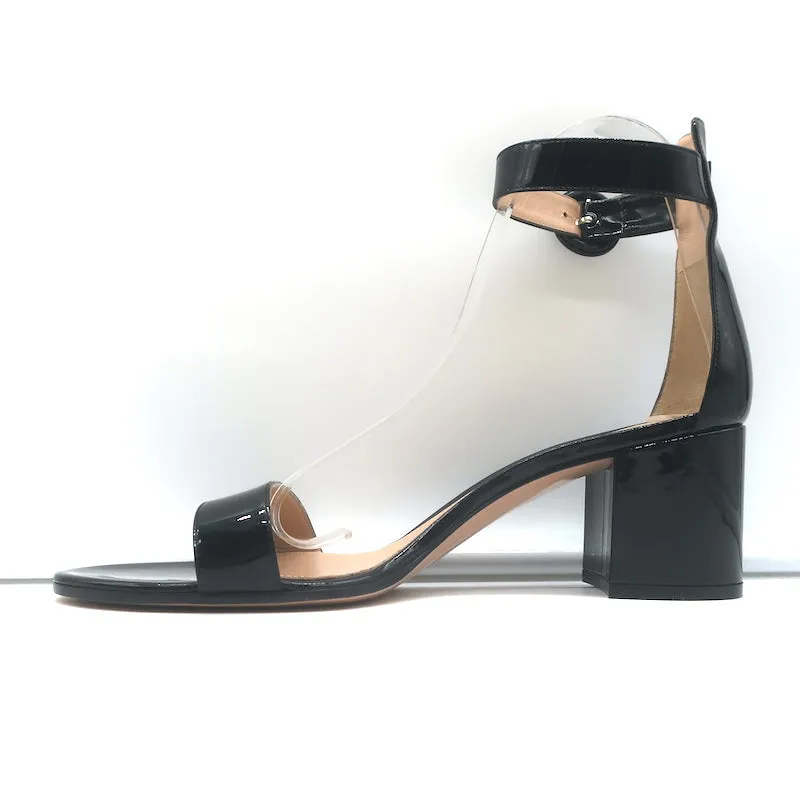 Gianvito Rossi Versilia Riemchensandalen Schwarz Lackleder Größe 40.5 NEU