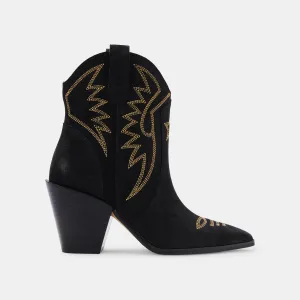 GINNI STIEFELETTEN SCHWARZ NUBUK